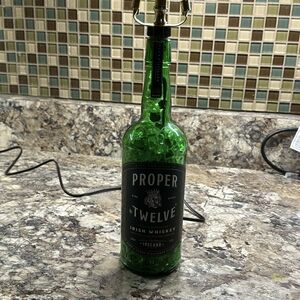 Irish Whiskey Bottle Lamp - Green